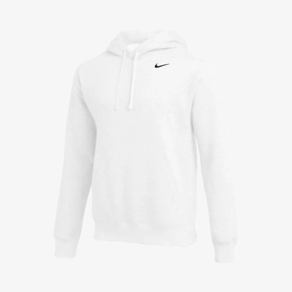 Nike Mens Club Fleece Pullover Hoodie White Black Swoosh 611457-100 XXL